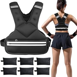 Weighted Vest for Men and Women, 4-10lb Adjustable Iron Sand Weight Vests with 6 Ironsand Weights for Home Workouts, Body Weight Vest Exercise Set for Cardio and Strength Training