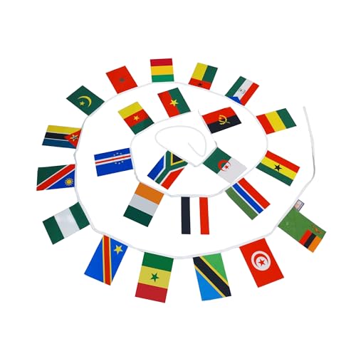 Image of AZ FLAG Football Africa Cup of Nations 2015 5 meters BUNTING Flag 16 flags 9'' x 6'' - CAN STRING flags 15 x 21 cm
