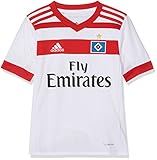 hsv trikot 2018 19 auswärts Reguläre Passform adidas Kinder Hamburger SV Heim Trikot, White/Scarlet, 176
