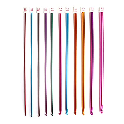 Lot de crochets afghans en aluminium pour débutants + étui en tissu à brûler Cover