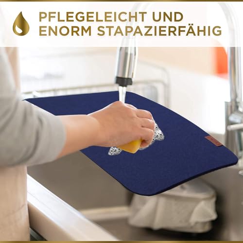 Luana Rose Platzsets aus Filz 12er Set in Anthrazit - Tischset abwischbar - 44x32 cm Filzuntersetzer - Hochwertige Platzdeckchen abwaschbar… – Ansicht 2