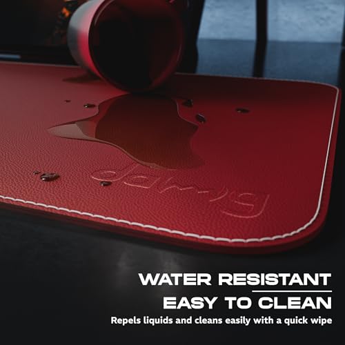 Image of daWg KeyMat L1, Premium Vegan Leather Desk Mat, Anti-Slip, Anti-Skid, Dual-Sided Mat, Water Resistant, Strong Stitching, Perfect for Gaming /Office /Work from Home, Easy to Carry (630 x 280mm) (Black)