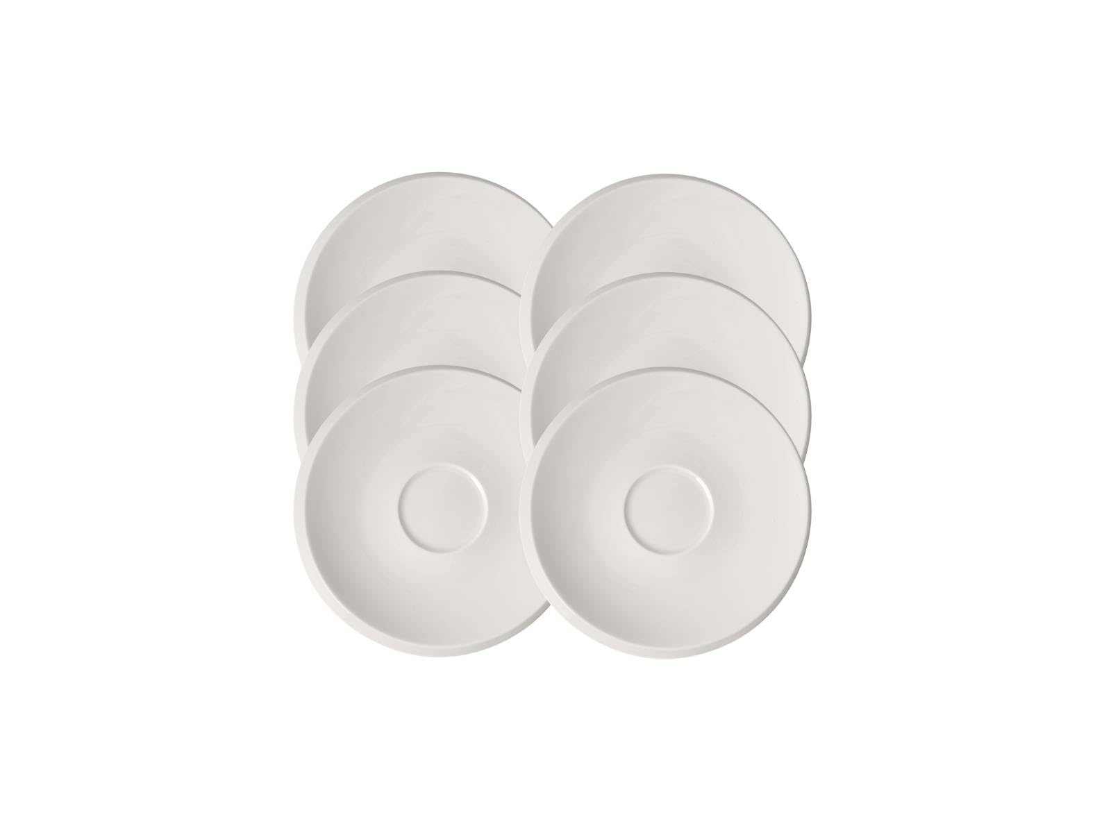 Villeroy & Boch NewMoon - Juego de 6 platillos de porcelana (17 cm, aptos para lavavajillas), color blanco
