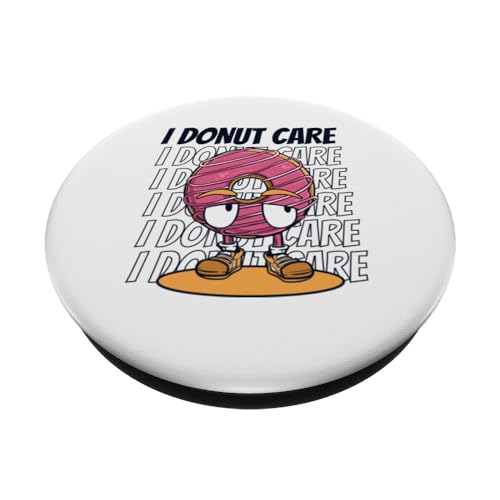 I Donut Care Doughnut Glazed Maker Lover Donut PopSockets Swappable PopGrip, Black - Image 2