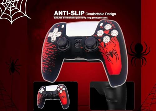 Image of New World Special Edition Silicon Cover for PS5 Controller Silicon case Cover Skin Sleeve Protector for PS5 Controller Accessory Spider Black /Red Theme