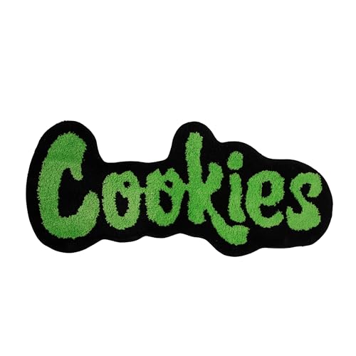 LAKEA Handmade Cookies Tufted Rug for Bedroom Irregular Shaped Tufted Carpet Mat Soft Plush Gift Room Decoration (39.4X17.7inch (100X45cm)) (Green)