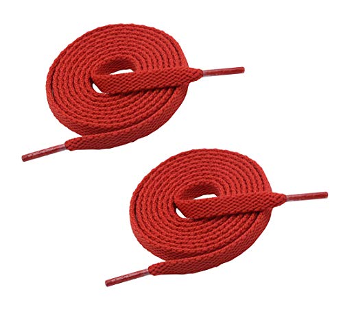 VSUDO Preminum 45" Flat Red Shoe Laces for Sneakers, 5/16” Flat Red Shoe