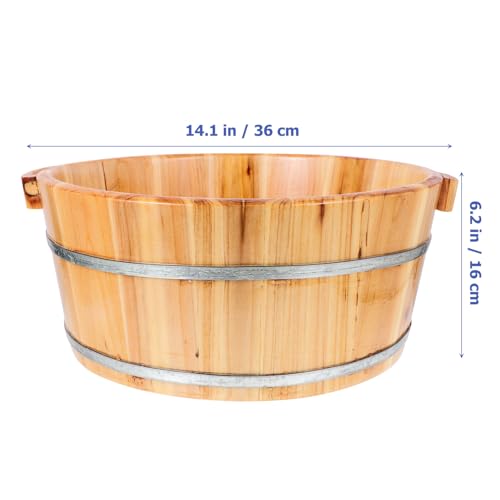 Bañera de madera para pies 36 cm para masajes y spa miniatura 2