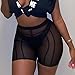 aihuajie Women's Sexy High Waisted Mesh Sheer Skinny Shorts Leggings Club Streetwear (Black1,S)