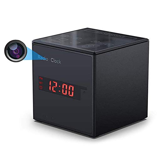 Hidden Camera Wi-Fi,Hidden Security Camera Wireless Speaker,1080P Nanny Cam with Motion Detect,Night Vision,Touch-Activated Control,FM Radio,Wireless Spycam with Phone App for Home and Office