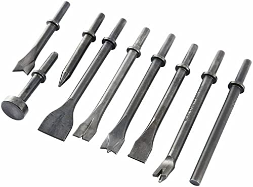 Pneumatic Chisel Air Hammer Punch Chipping Bits Tool Kit 0.39'' Shank Heavy Duty