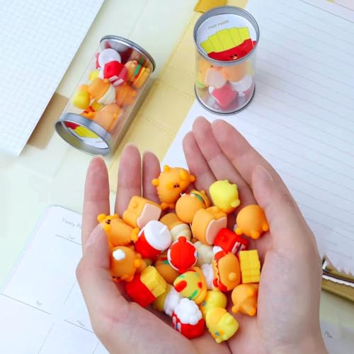 Image of DEOXY 12 Pcs Food Mini Erasers for Kids,Stylish Eraser, Rubber Pencil Eraser, Return Gift, Stationary Set for Kids Boys & Girls (KK-7945)