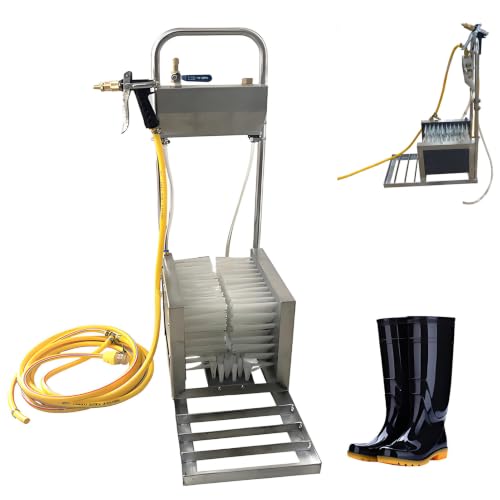 Lavador de botas para granjas ganaderas y exteriores con cepillo de acero inoxidable 2