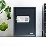 HMF Safe Tresor für Zuhause, Hotel oder Büro, Möbeltresor mit Zahlenschloss für DIN A5 Dokumente | 31 x 20 x 20 cm | Anthrazit