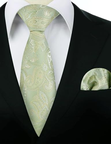 Image of Alizeal Mens 3.15'' Vintage Paisley Tie Pocket Square Set | Elegant Perfect for Banquet Wedding and Party