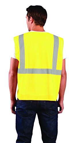 Image of OccuNomix ECO-IMZ-YM High Visibility Value Mesh Standard Zipper Safety Vest, Class 2, 100% ANSI Polyester Mesh, Medium, Yellow