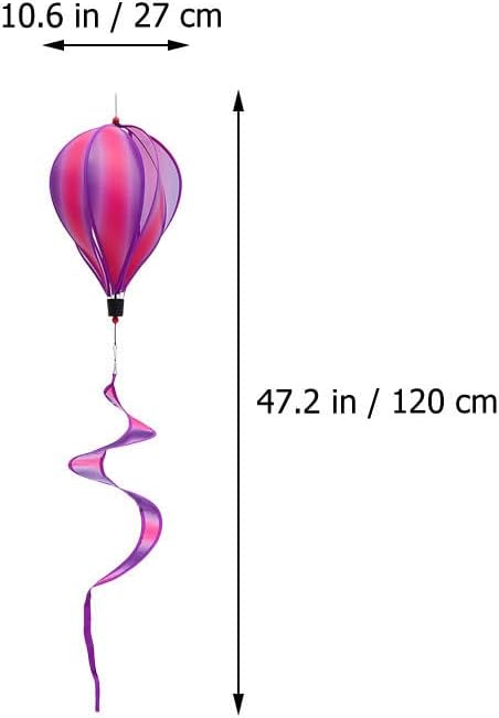 Colorful Hot Air Balloon Wind Spinners 47.24In Cloth Outdoor Hanging Decor for Garden Patio Yard Party Kindergarten
