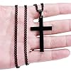 Cross Necklace for Men Women, 316L Stainless Steel Cross Pendant Necklace with Chain | Silver / Gold / Black Cross Chain Necklaces Easter Gifts for Birthday Christmas Thanksgiving Day Valentine's Day #3