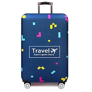 Elastische koffer Beschermhoes Transportkoffer Beschermhoes Reisbagagehoes Geschikt voor 18-32 inch bagage,Dark blue,XL