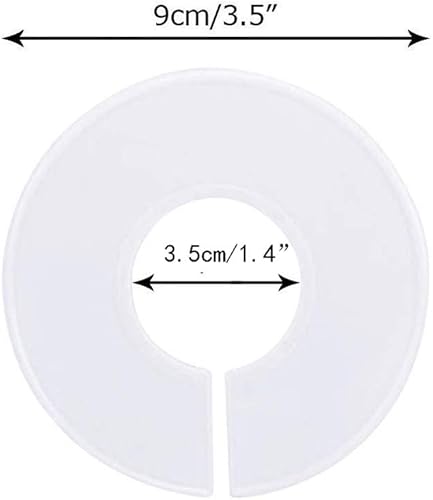 Miniatura 4 de Separadores de tamaño de perchero de ropa en blanco, redondos, divisores de tamaño de armario de bebé, etiqueta de anillo colgante para el hogar,