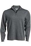 Edwards Garment Long Sleeve 1/4 Zip Fine Gauge Sweater, Smoke Heather, Medium