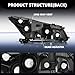 Aosky Headlights Assembly For 2008-2012 Honda Accord 4Dr Sedan Halogen Headlamp OE Style Driver & Passenger Side, Not fit Coupe or Crosstour