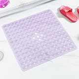 Tappetino da bagno antiscivolo anti muffa, tappetino da doccia quadrato, 53 x 53 cm, per doccia interna, con forti ventose e fori di scarico, morbido al tatto, lavabile in lavatrice (CL6)