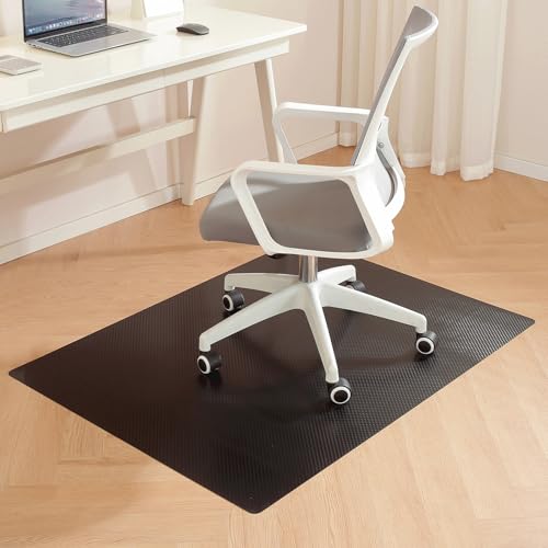 Black Office Chair Mat for Hardwood Floor, 30 x 48 in Desk Floor Protector
