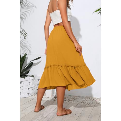 Image of Witsmile High Waist Tiered Skirts for Women Flowy Skirts for Women Long Length with Pockets 2026 Fashion Trendy