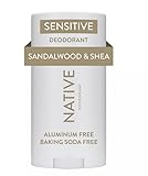Native Sensitive Deodorant - Sandalwood & Shea - No Baking Soda - 2.65 oz (1PACK)