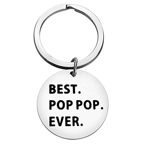 Fathers Day Gift For Grandfather Grandpa Funny Grandpa Gift Keychain For Pop-Pop Gift Birthday Gifts From Granddaughter Grandpa Jewelry Keyring Christmas Key Chain Grandfather Keychain #TOP14
