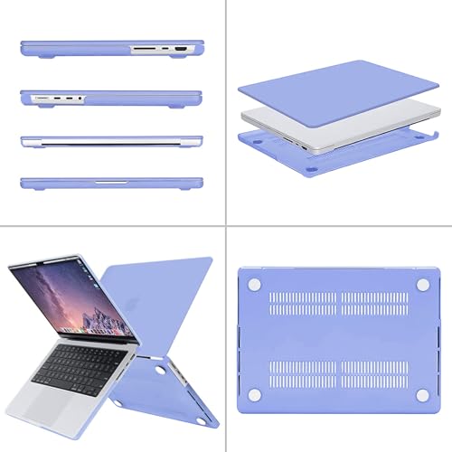 Image of MOSISO Compatible with MacBook Pro 14 inch Case 2025 2024 2023 2022 2021 M5 M4 M3 M2 M1 A3434 A3112 A3185 A3401 A2918 A2992 A2779 A2442, Hard Shell&Keyboard Cover&Screen Film&Pouch,Serenity Blue