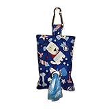 Barkertime Patriotic Doggie Dog Poop Bag Dispenser - Made in USA - Great Gift for Dog Owner