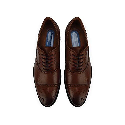 Futurepod Leather Lace-Up Oxford with Medallion Cap Toe3