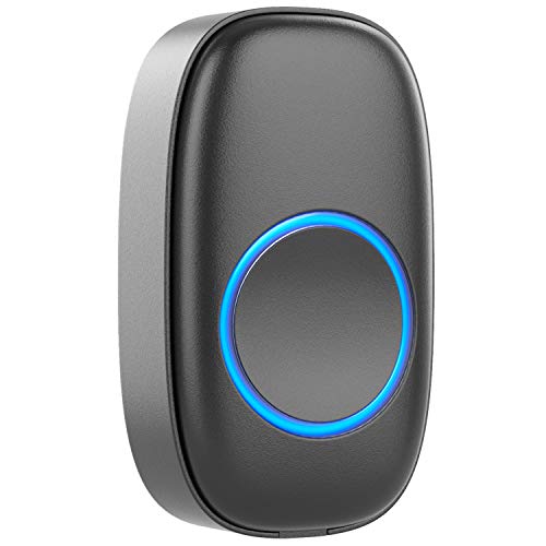 STARPOINT Extra Add-On Remote Transmitter Button for the STARPOINT Expandable Wireless Multi-Unit Long Range Doorbell Chime Alert System, Model LT, Scratch Resistant Matte Black