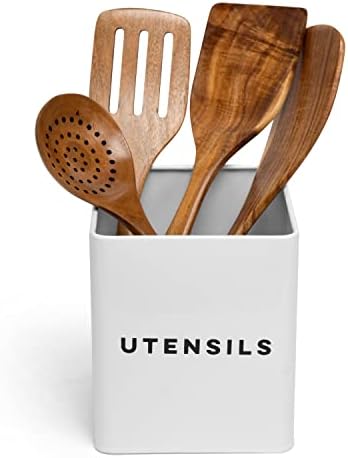 Portautensili Vintage In Metallo | KitchenCraft Living Nostalgia | Crema Antico | 15x16 Cm