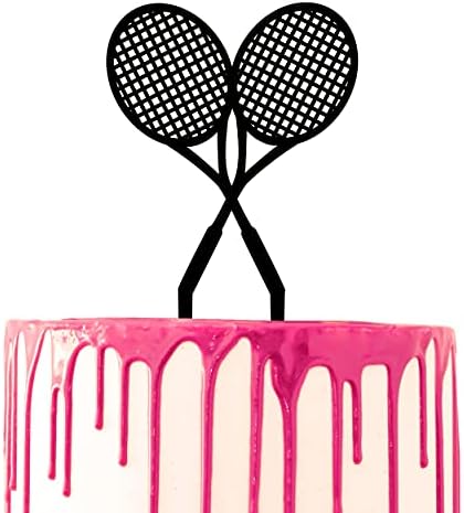 CARISPIBET Hochzeitstortenaufsatz Zwei Tennisschläger Tennis-thematische Kuchendekoration Acryl-Dekorativ für Hochzeitstorte