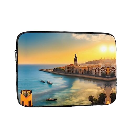 Sunset In Barcelona Laptop Sleeve Case 15 Inch Suitable For Notebook Computer Tablet Traveling Carrying Simple Case