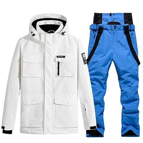 Men's Ski Jacket and Pants Set Waterproof Snowsuit Windproof Snow Suit Winter Outdoor Ski Suit