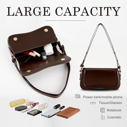 Image of Small Shoulder Bag for women,Crossbody Purses,Leather Tote Handbag Clutch Hobo Purse,with Zipper Closure for Women