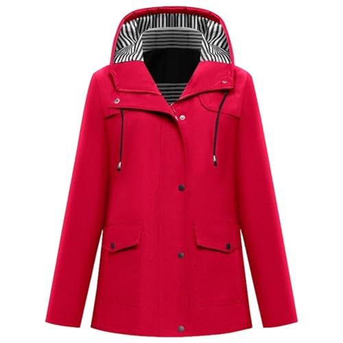 Chubasquero largo mujer impermeable transpirable chaqueta softshell con capucha ligera de entretiempo