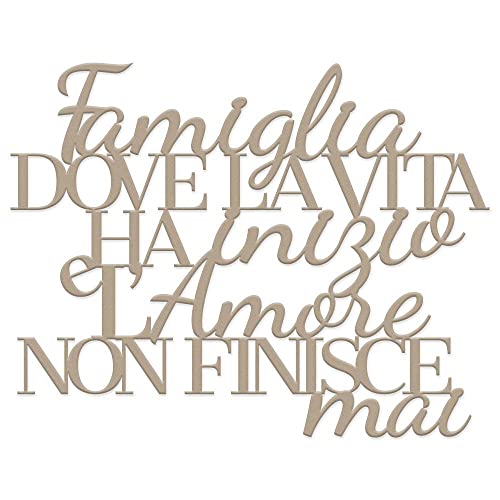 Scritta in Legno Frase da Appendere Parete, Targa e Cartello in Legno Decorazione per la Casa Arredo, Frase da Appendere in Legno Amore Casa