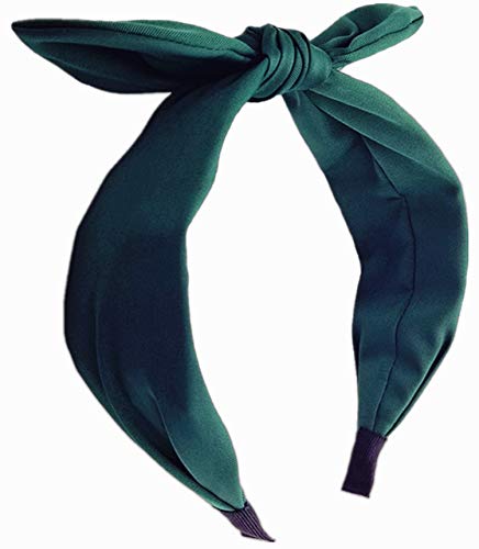 hodooly 1Pcs Knotted Headbands for Women,Turban Headband Wide Headbands Bowknot Hair Band for Women (Green)