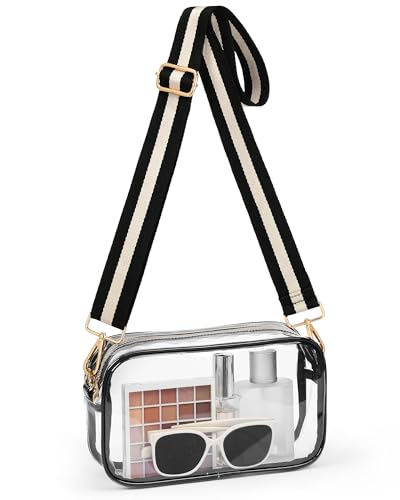 Bulado Clear Bag for Stadium Events, Clear Purses for Women with Adjustable Strap, Crossbody Bag Stadium Approved for Sports Fan