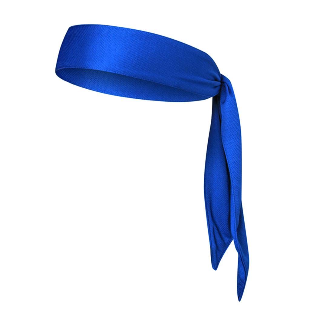 HEAVENGLOW Sports Head Tie Headband Sweatband for Running Basketball Tennis Yogo Blue-picture-24