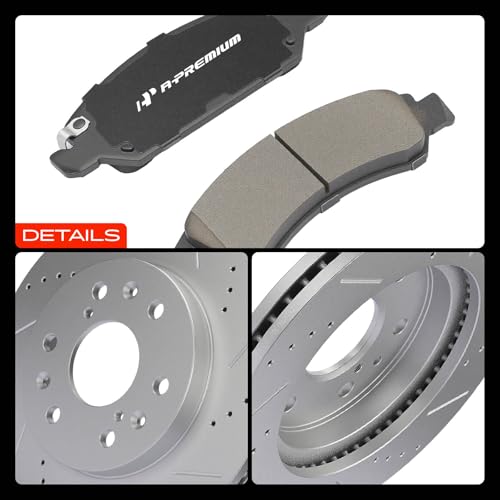 A-Premium 12.99 inch (330mm) Front Brake Rotors & Ceramic Pads Kit, 6-Pack by A-Premium - Used condition - Image 9