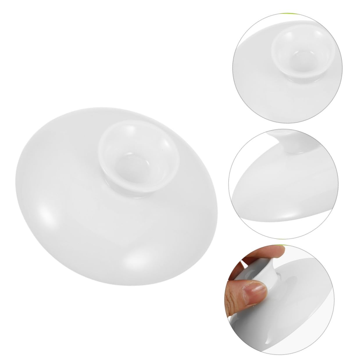SMASOLO Tapa de Taza de Cerámica para Té Azul y 7 Cm, Cubierta Resistente al Calor, Accesorio para Teteras y Cuencos, Adecuado para Hogar y Oficina, Tapa Repuesto Elegante y Funcional