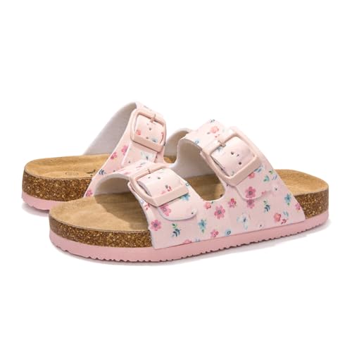 Image of FUNKYMONKEY Unisex-Child Slide Sandals Adjustable Double Buckle with Soft Footbed Comfort Slides for Girls and Boys