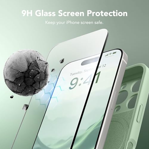 Image of Magnetic for iPhone 16 Pro Max Case, Compatible with MagSafe, [Full Camera Protection] [Screen Protector] Silicone Shockproof Protective Phone Case for iPhone 16 Pro Max 6.9 inch, Light Cyan