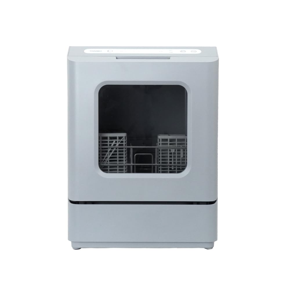 THANKO タンク式食洗機「ラクアmini color」 TDWS25S ミスティーブルー クラシックローズ 2年 メーカー保証 小型 食洗機 工事不要 タンク式 賃貸 節水 卓上 コンパクト 一人暮らし 1～2人用 Wノズル 強力洗浄 (ミスティーブルー)